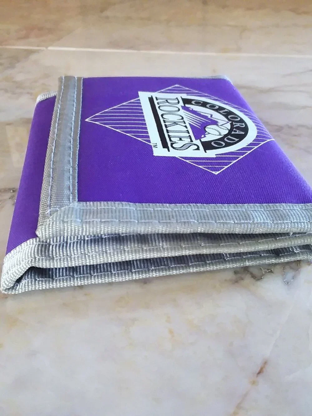 Colorado Rockies Purple Tri-fold Nylon Wallet 1992 Like New, Vintage MLB
